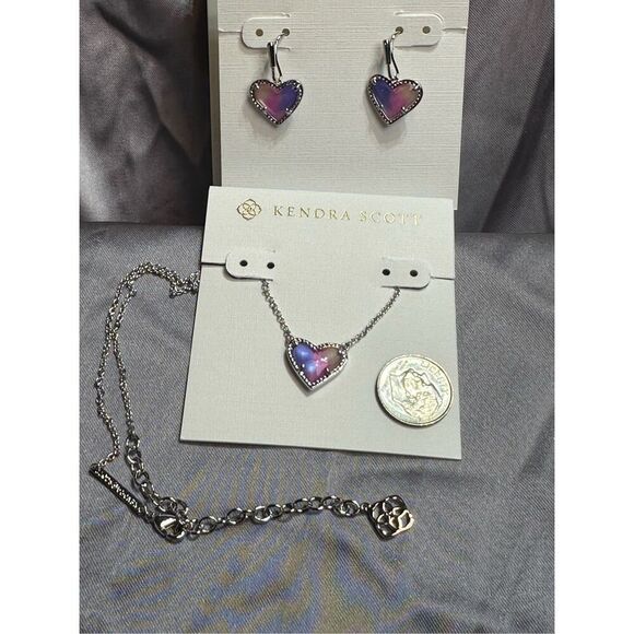 Kendra Scott NEW Ari earrings and necklace SET Watercolor illusions - Picture 5 of 8